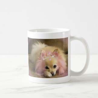 fairy princess dog with diamond crown coffee mug