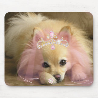 fairy princess dog with diamond crown mouse pad