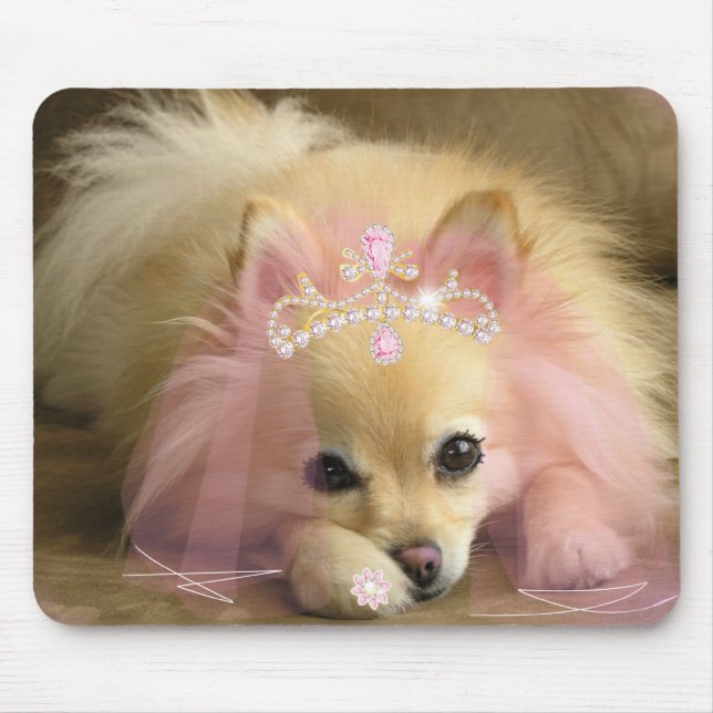 fairy princess dog with diamond crown mouse pad (Front)