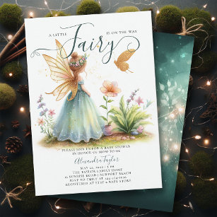 Fairy Princess Enchanted Emerald Baby Girl Shower Invitation