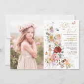 Fairy Princess Flower Garden Girls Birthday Photo Invitation (Front)