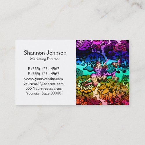 Fairy Princess Flying with Butterflies Business Card
