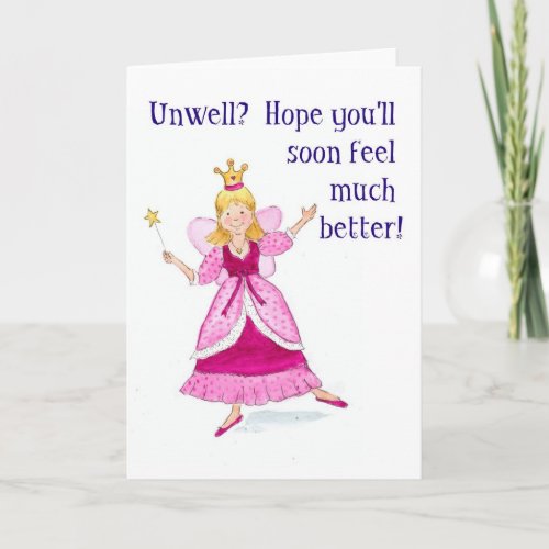 Fairy Princess Get Well Soon Card