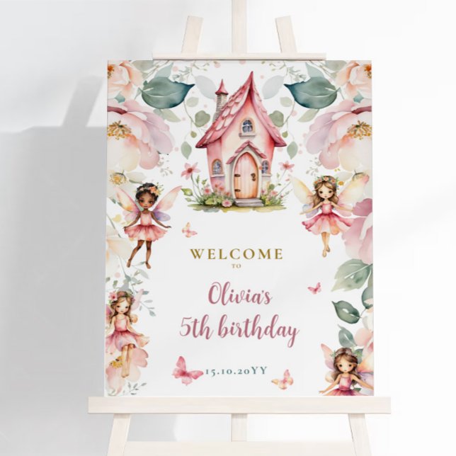 Fairy Princess Girl Birthday Floral Welcome Foam Board (Creator Uploaded)