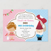 Fairy Princess & Gnome Woodlands Party Invitation