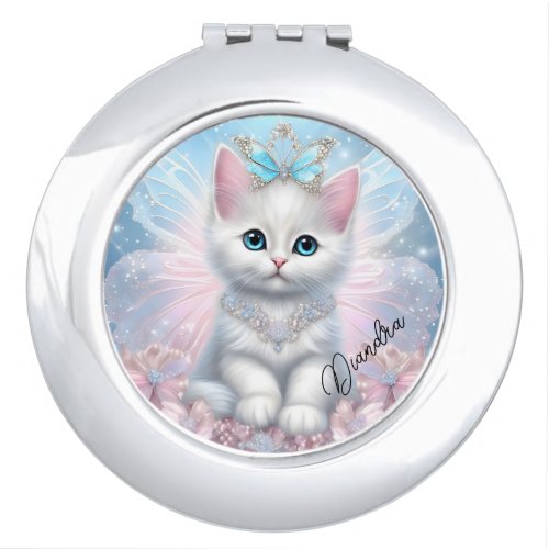Fairy Princess Kitten Compact Mirror