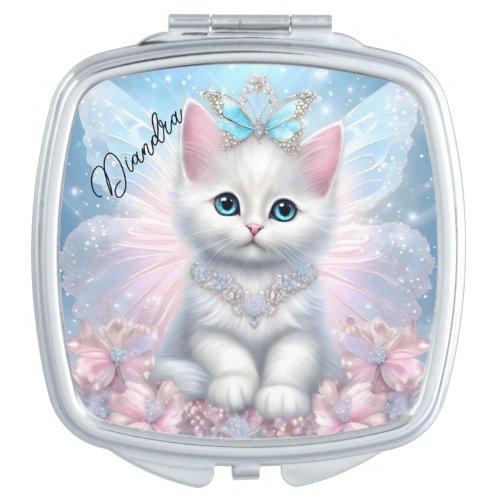 Fairy Princess Kitten Compact Mirror