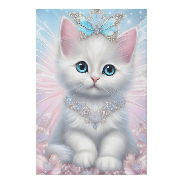Fairy Princess Kitten Faux Canvas Print (Front)