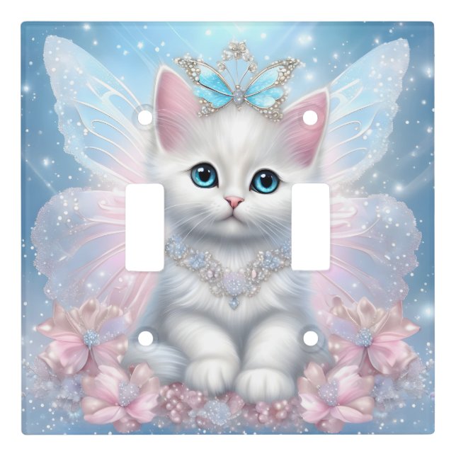 Fairy Princess Kitten Light Switch Cover (Front)