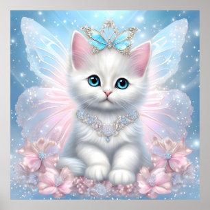 Fairy Princess Kitten Poster