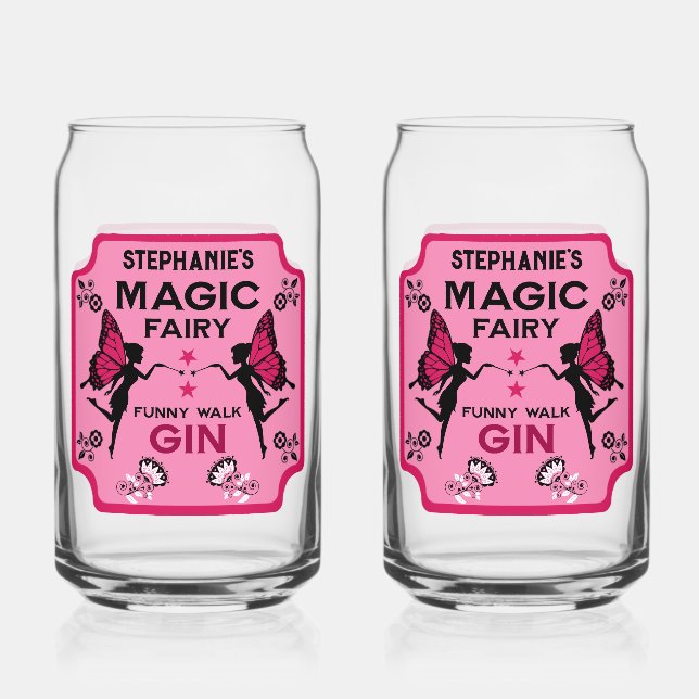 Fairy Princess Magic Gin Can Glass (Front)