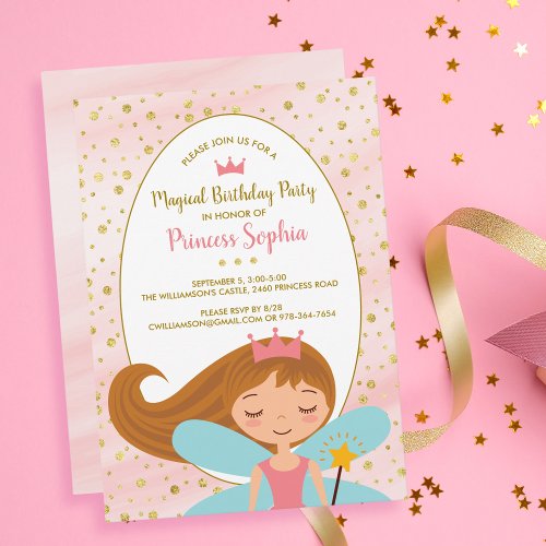 Fairy Princess Magical Birthday Party Invitation