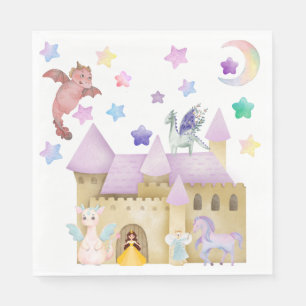 Fairy Princess Magical castle birthday party Napkins