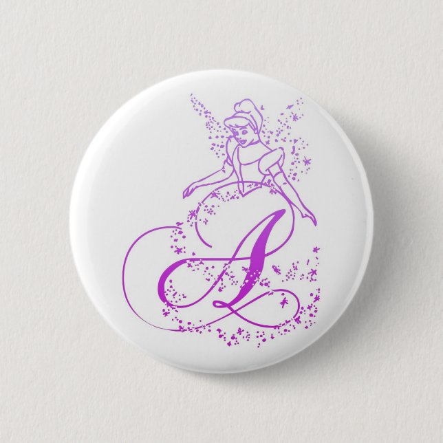 Fairy Princess Monogram -A- Button (Front)
