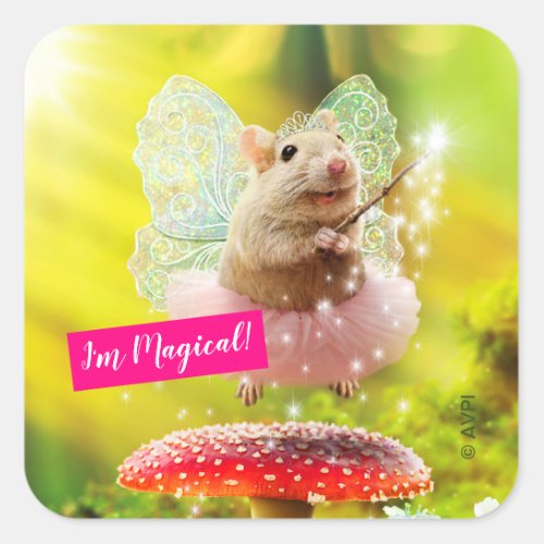 Fairy Princess Mouse Square Sticker