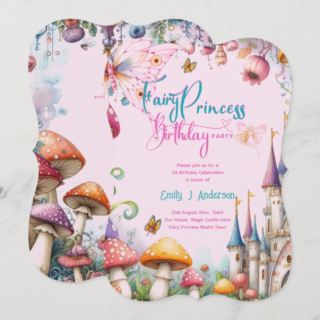 Fairy Princess Party Magical Birthday Bash  Invitation (Front/Back)