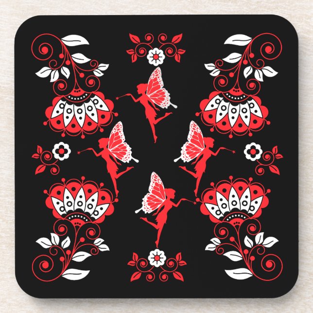 Fairy Princess Pattern Print Beverage Coaster (Front)