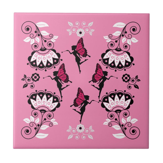 Fairy Princess Pattern Print Ceramic Tile (Front)