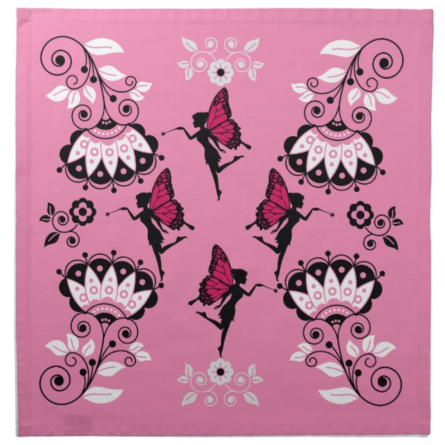 Fairy Princess Pattern Print Cloth Napkin (Front)