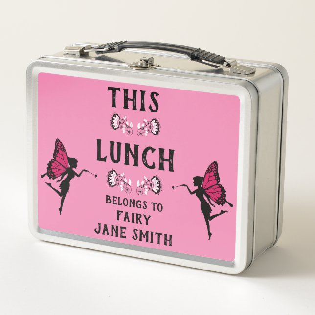 Fairy Princess Pattern Print Metal Lunch Box (Front)
