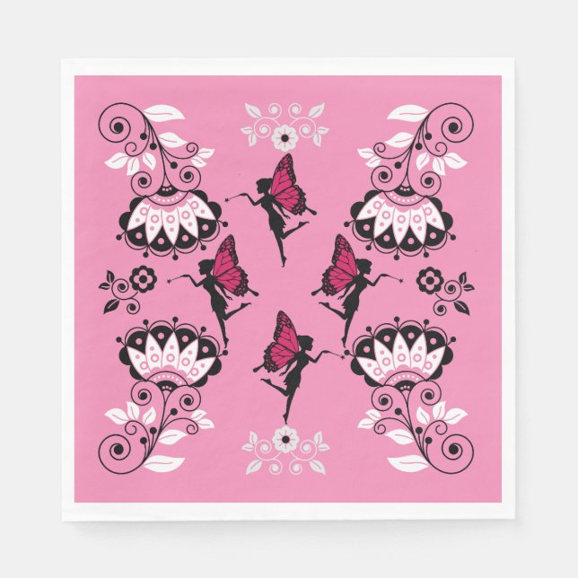 Fairy Princess Pattern Print Napkins (Front)