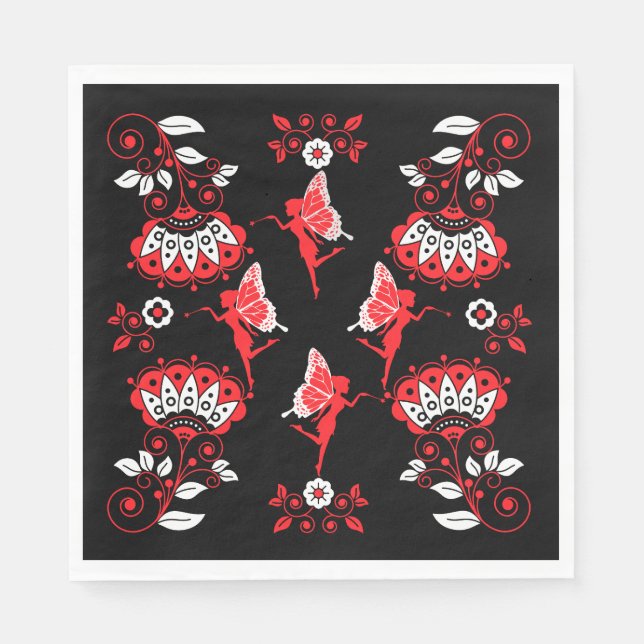 Fairy Princess Pattern Print Napkins (Front)