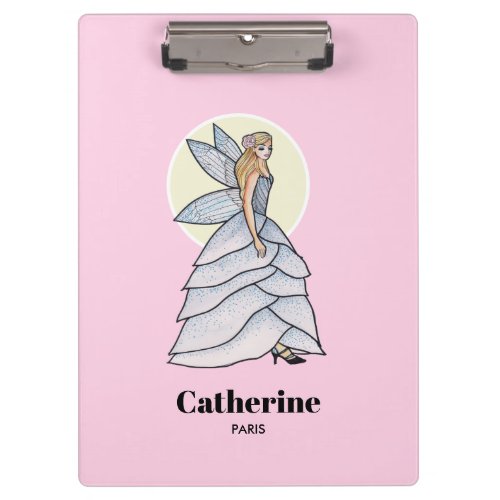 Fairy Princess Petal Dress Fashion Illustration Clipboard