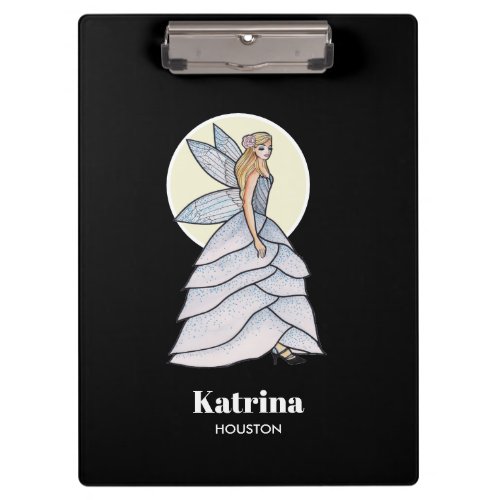 Fairy Princess Petal Dress Fashion Illustration Clipboard