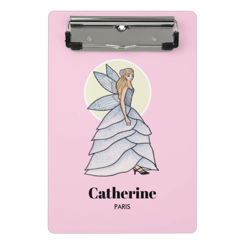 Fairy Princess Petal Dress Fashion Illustration Mini Clipboard