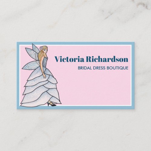Fairy Princess Petals Dress Fashion Illustration Business Card