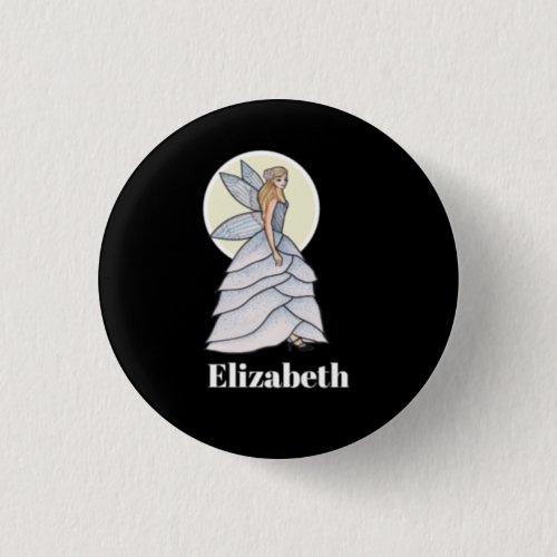 Fairy Princess Petals Dress Fashion Illustration Button