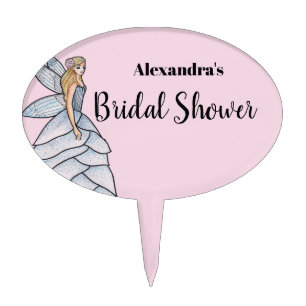 Fairy Princess Petals Dress Fashion Illustration Cake Topper