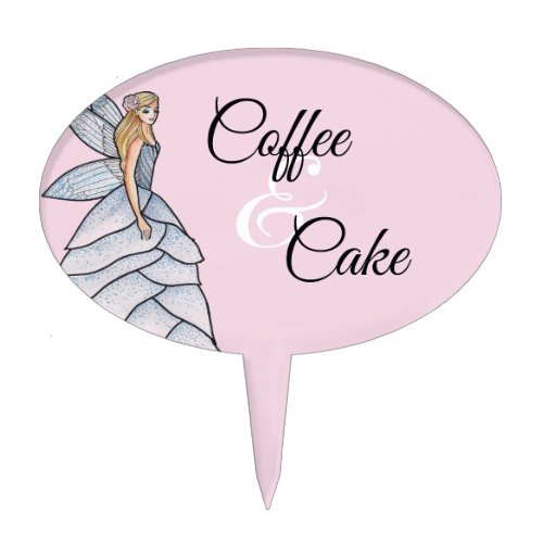Fairy Princess Petals Dress Fashion Illustration Cake Topper