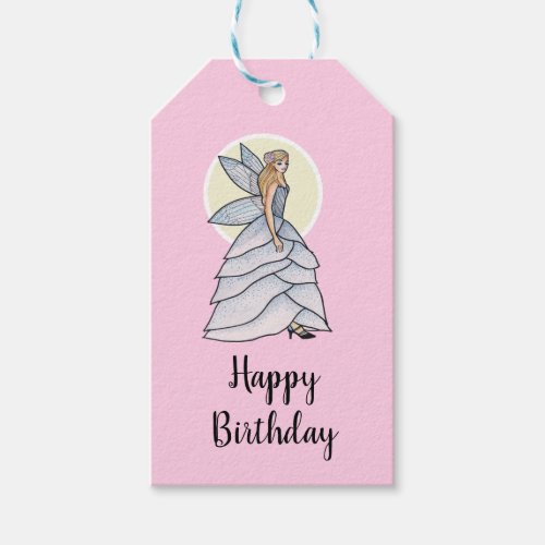 Fairy Princess Petals Dress Fashion Illustration Gift Tags