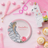 Fairy Princess Petals Dress Fashion Illustration Paper Plates (Party)