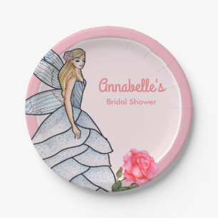 Fairy Princess Petals Dress Fashion Illustration Paper Plates