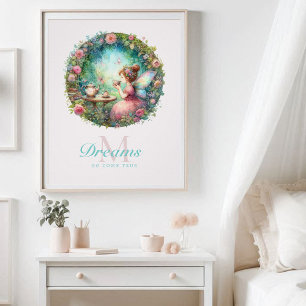 Fairy Princess Roses Garden Tea Holo Inspirational Poster