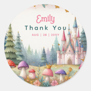 Fairy Princess Thank You Favor Fairycore Fairytale Classic Round Sticker