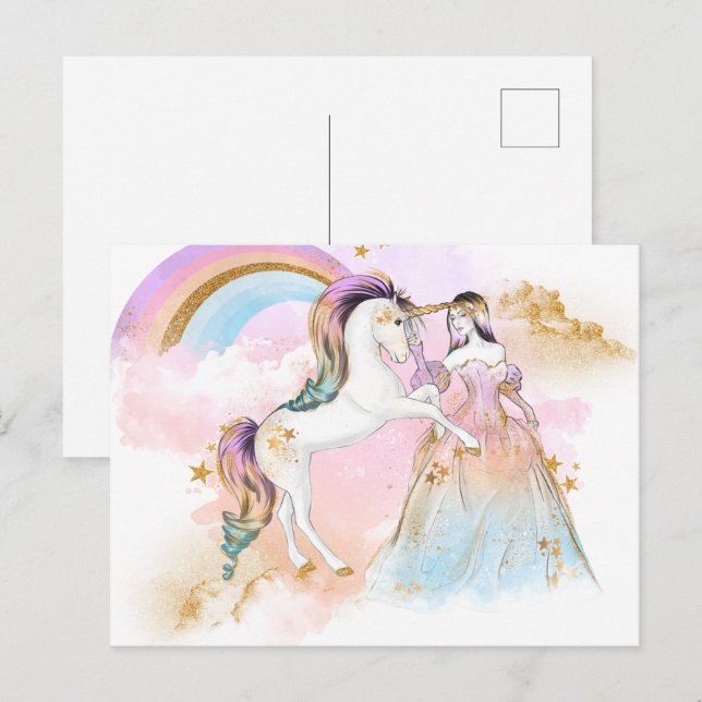 Fairy Princess Unicorn  Postcard (Front/Back)