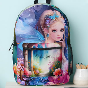 Fairy Princess Watercolor Printed Backpack