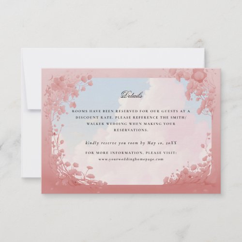 Fairy princess wedding details card