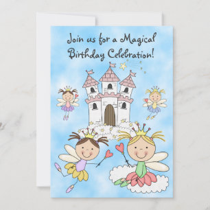 Fairy Princesses and Castle Birthday Invitation