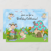Fairy Princesses and Garden Birthday Invitation (Front/Back)