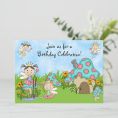 Fairy Princesses and Garden Birthday Invitation (Standing Front)