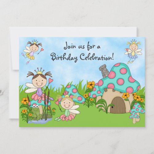 Fairy Princesses and Garden Birthday Invitation