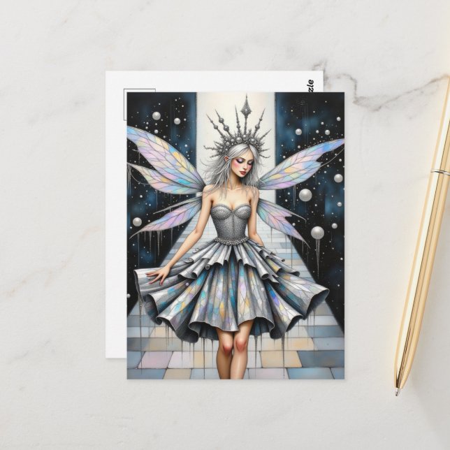Fairy queen in the upcycled fashions show  postcard (Front/Back In Situ)