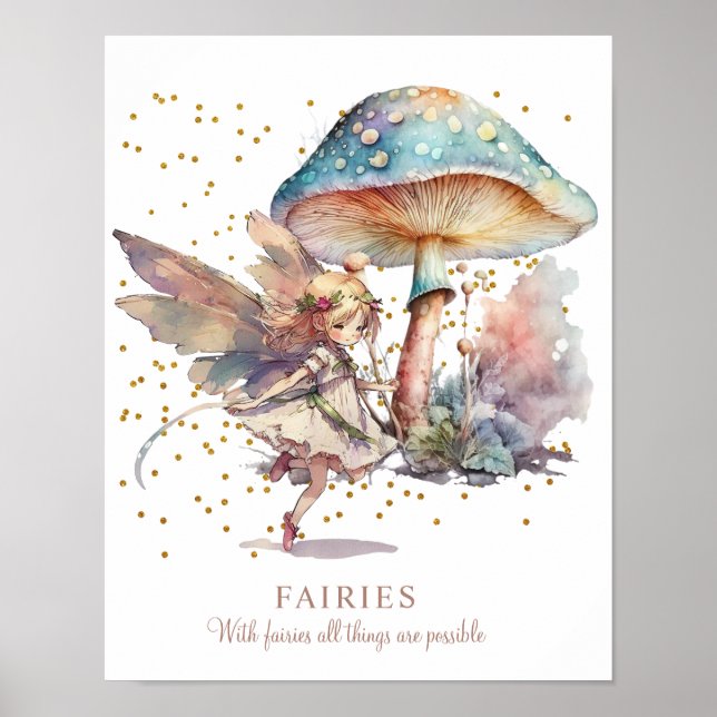 Fairy Quote Girl's Room Poster (Front)