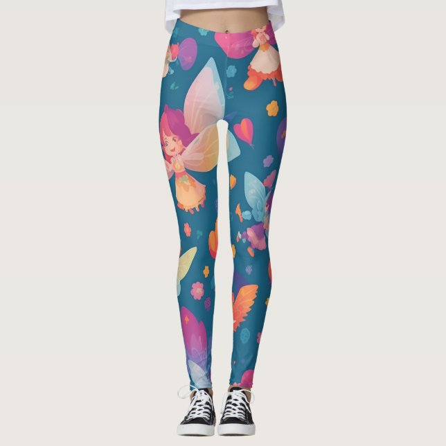 Fairy Rainbow Colorful Personalized Pattern Leggings (Front)