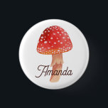 Fairy red mushroom. Woodland fly agaric. Amanita Button<br><div class="desc">Fairy woodland fly agaric mushroom button.</div>