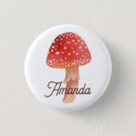 Fairy red mushroom. Woodland fly agaric. Amanita Button<br><div class="desc">Fairy woodland fly agaric mushroom button.</div>